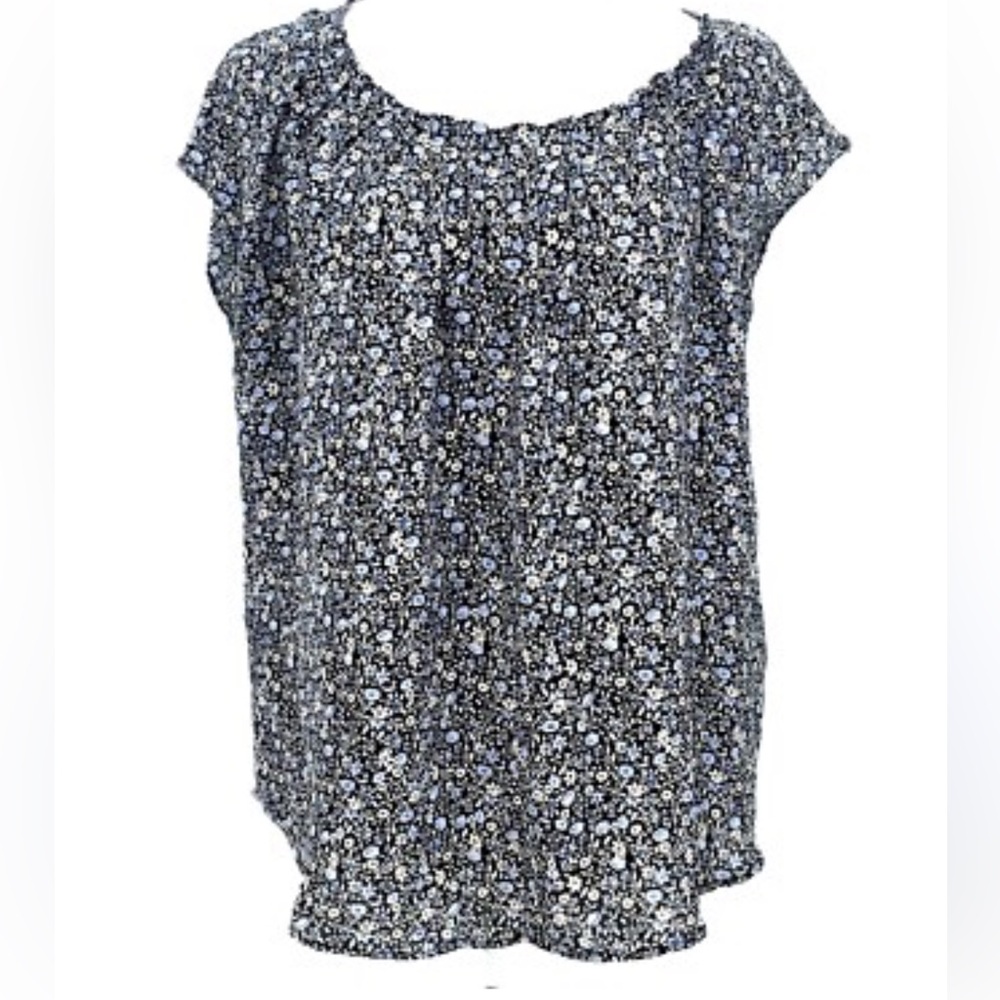 Lauren Conrad, scoop neck, short sleeve floral blouse - Picture 1 of 6